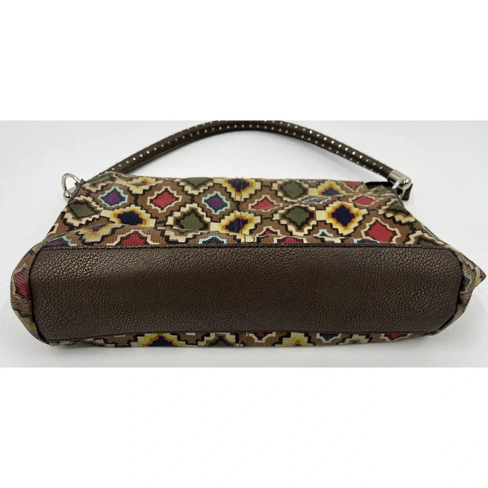 Vintage Relic By Fossil Purse Shoulder Bag Geometric Pattern Studded Strap